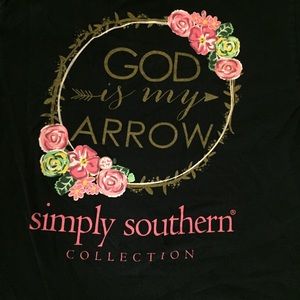 Simply Southern Black T-shirt Sz S